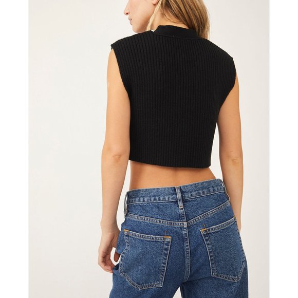 🎉LAST CHANCE🎉 FREE PEOPLE Naiome Micro Vest / Black - Picture 3 of 8